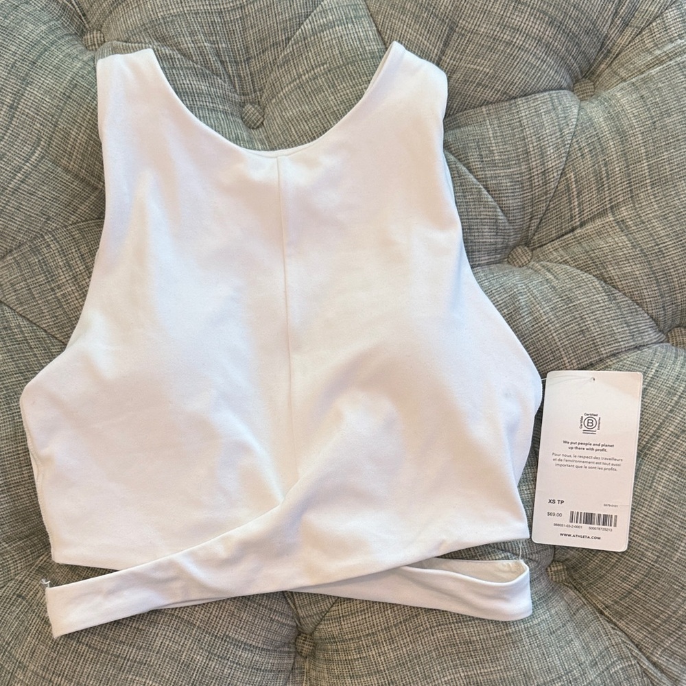 White Cropped Tank Top
